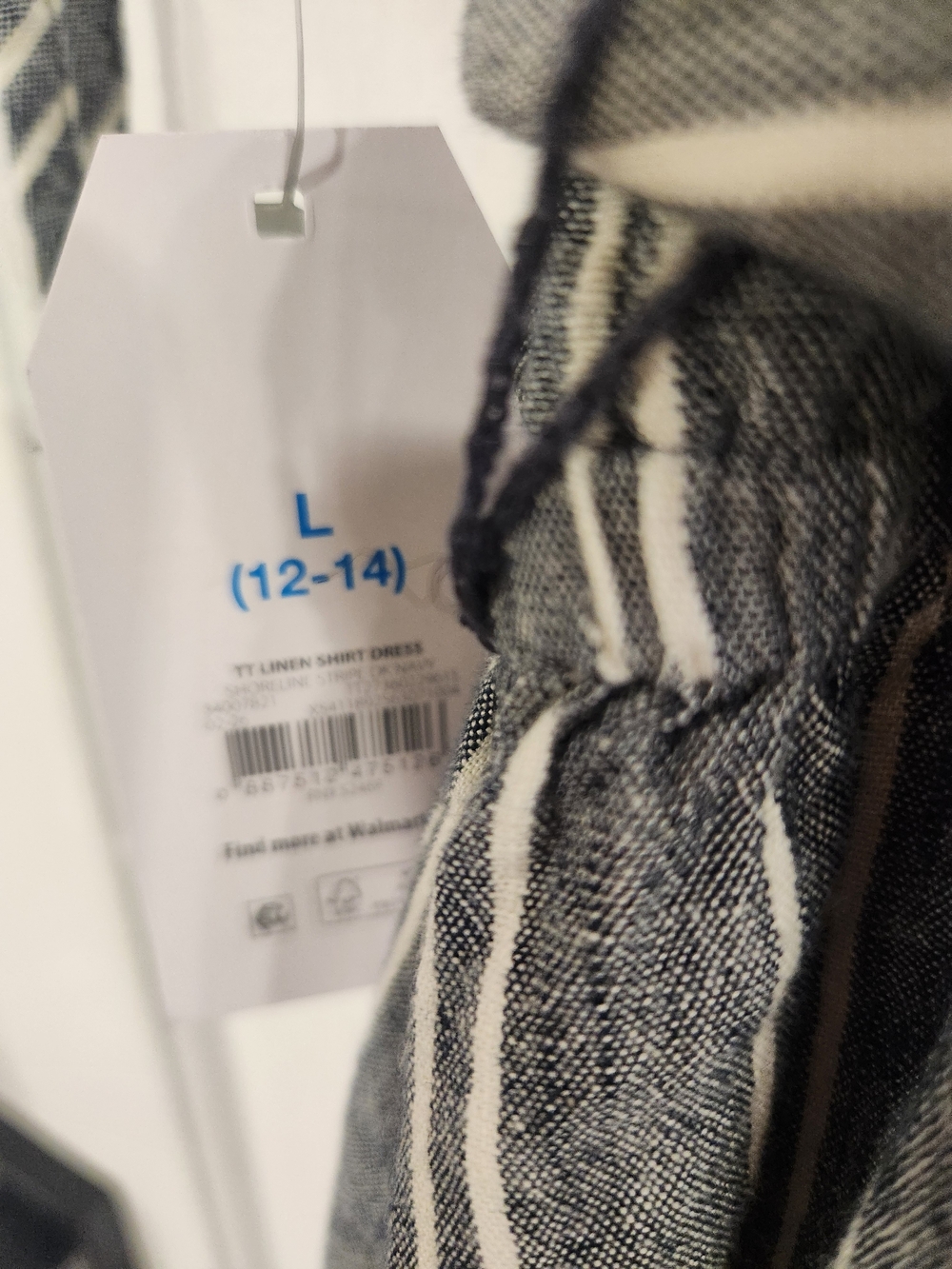 Time and Tru Gray and White Striped Midi Shirt Dress - Picture 4 of 4
